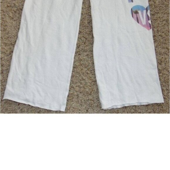Womens Victorias Secret Pants Medium White Elastic Waist Sequined Sweatpants - Picture 4 of 5